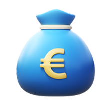 Blauer Beutel Mit Euro Symbol